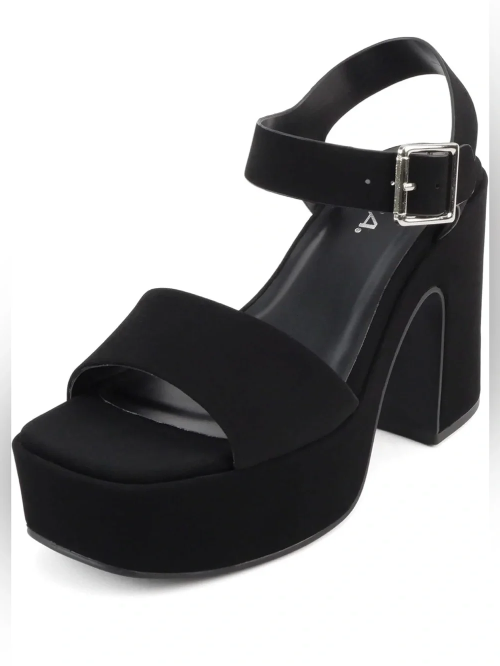 Soda New Launch Black Platform Chunky High Heeled Size 10 Sandal #Lux-SH-1 - Picture 8 of 9